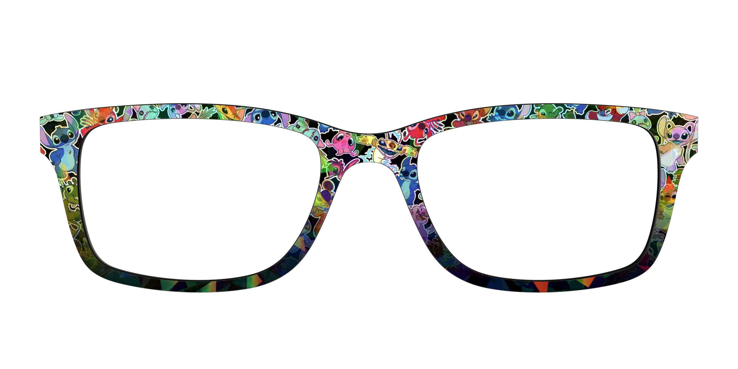 Pair Eyewear Collabs Stitch Friends top occhiali olografico