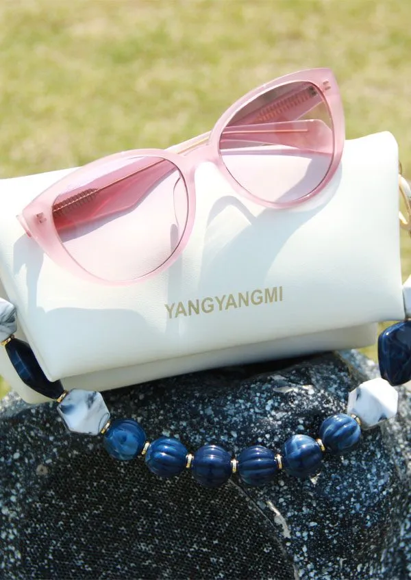Ouyuan OYS8899 occhiali da sole cat eye rosa polarizzati
