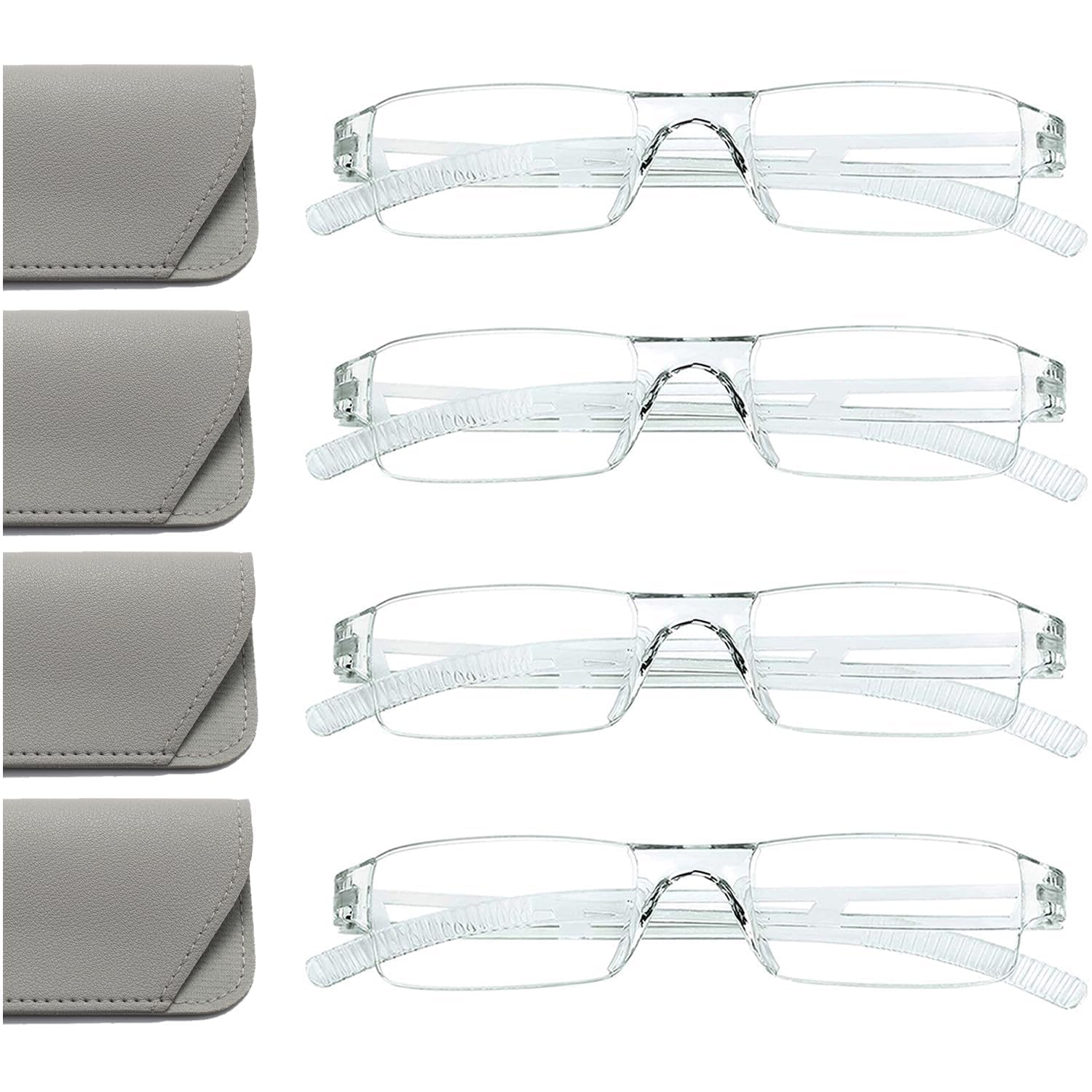 Hubeye Frameless occhiali lettura trasparenti 4 paia 2.0