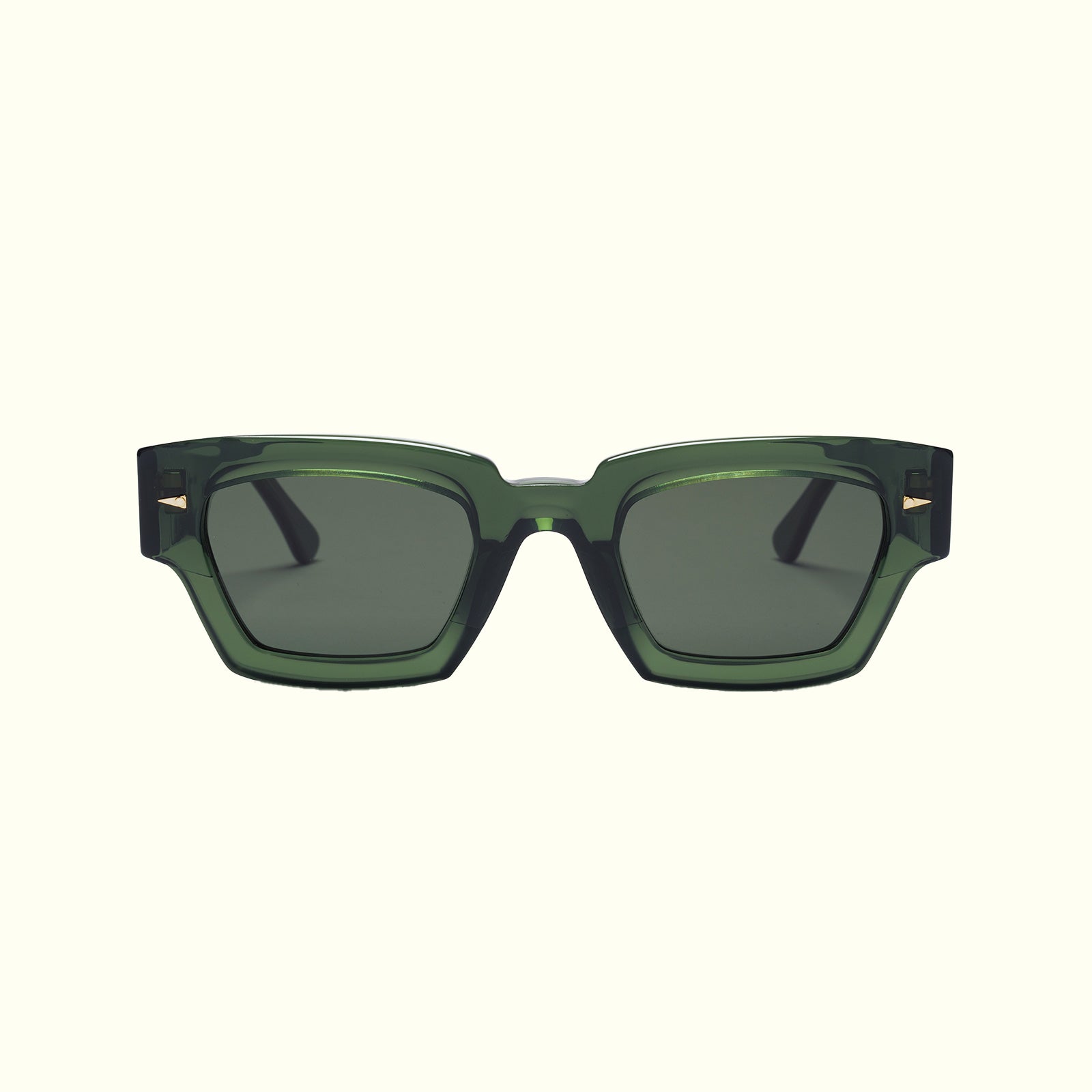 AHLEM Villette occhiali da sole Dark Green acetato squadrato