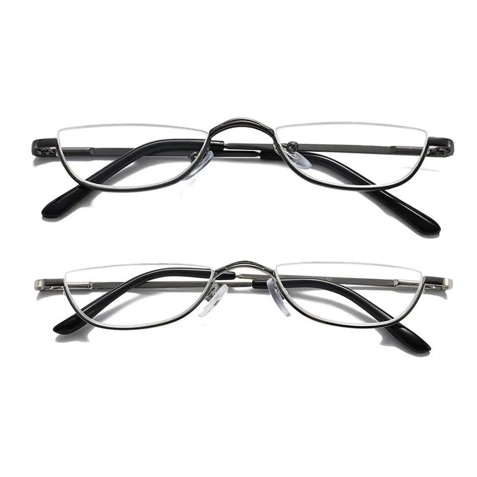 Hubeye Half Moon Reading Glasses mezzaluna 1.5 metallo 2 paia