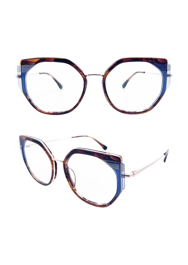Ouyuan NOM24034 occhiali da sole metallo cat-eye retro 53-17-140