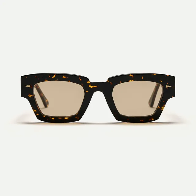 AHLEM Villette occhiali da sole Dark Green acetato squadrato