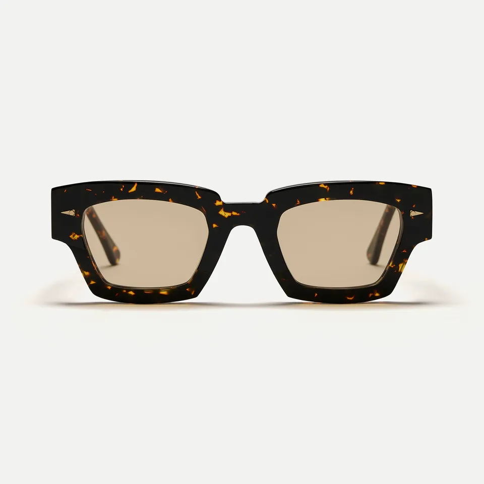 AHLEM Villette occhiali da sole Dark Green acetato squadrato