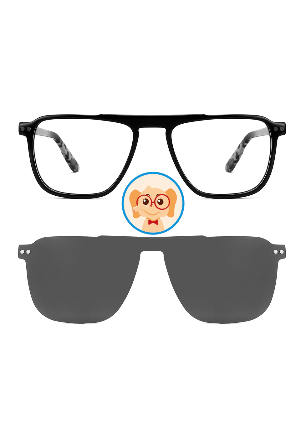 Ouyuan TAK9040 set occhiali clip-on bimbo acetato