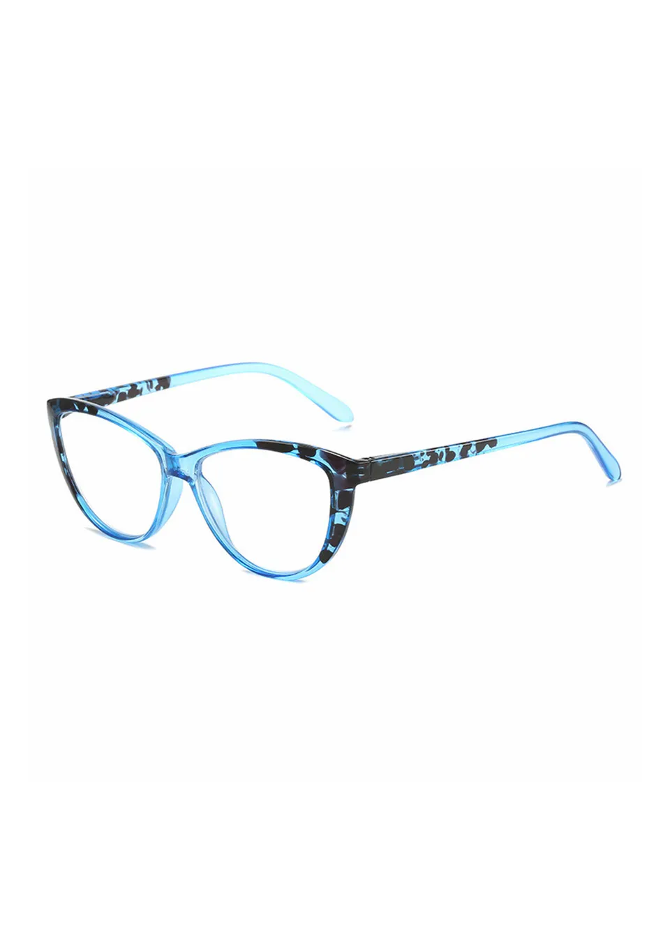 Ouyuan 202665 occhiali da lettura cat-eye luce blu tartaruga