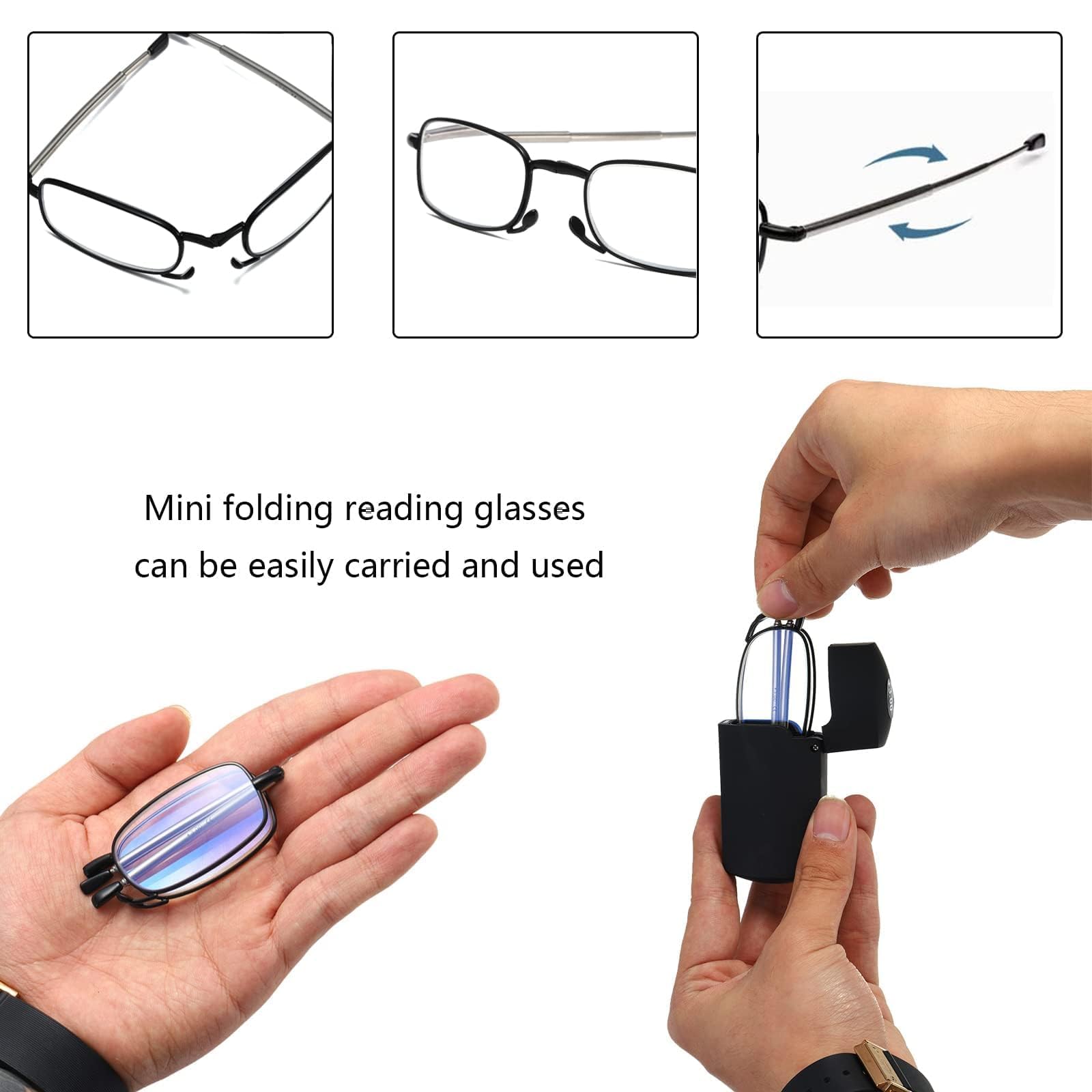 Hubeye Ultra Thin Occhiali Lettura Pieghevoli 3,5 2 Paia Anti Luce Blu