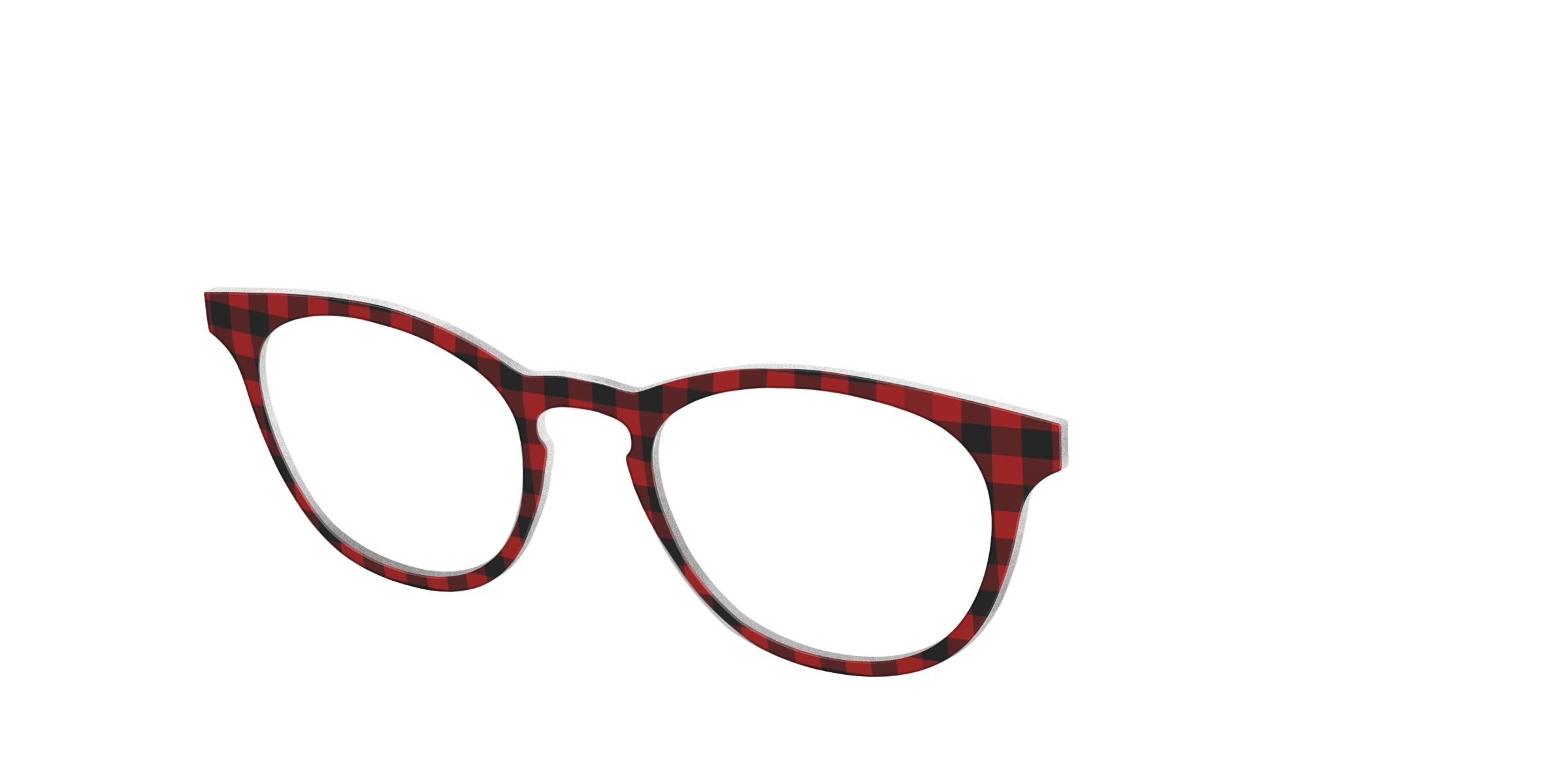 Pair Eyewear Solid Tops Buffalo Plaid Top Occhiali Rosso