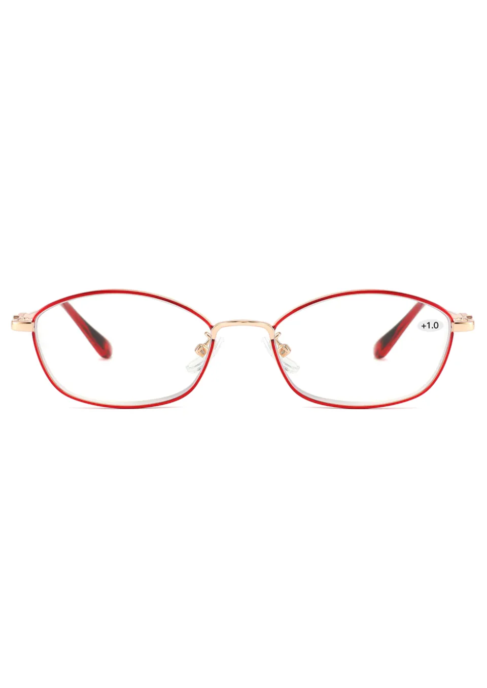 Ouyuan 8102 occhiali lettura donna anti luce blu rossi
