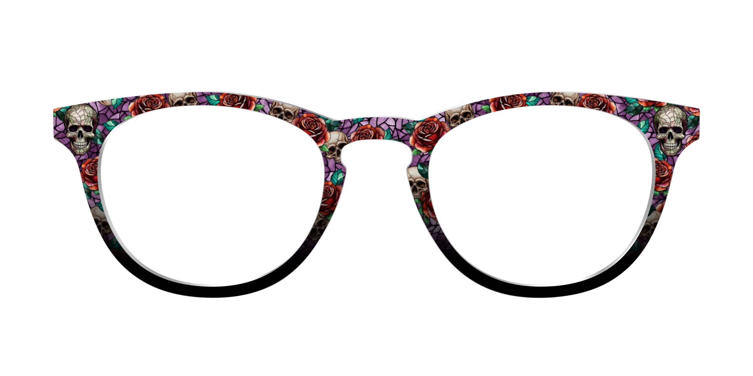 Pair Eyewear Skull Thorn Stained Glass cover occhiali nera