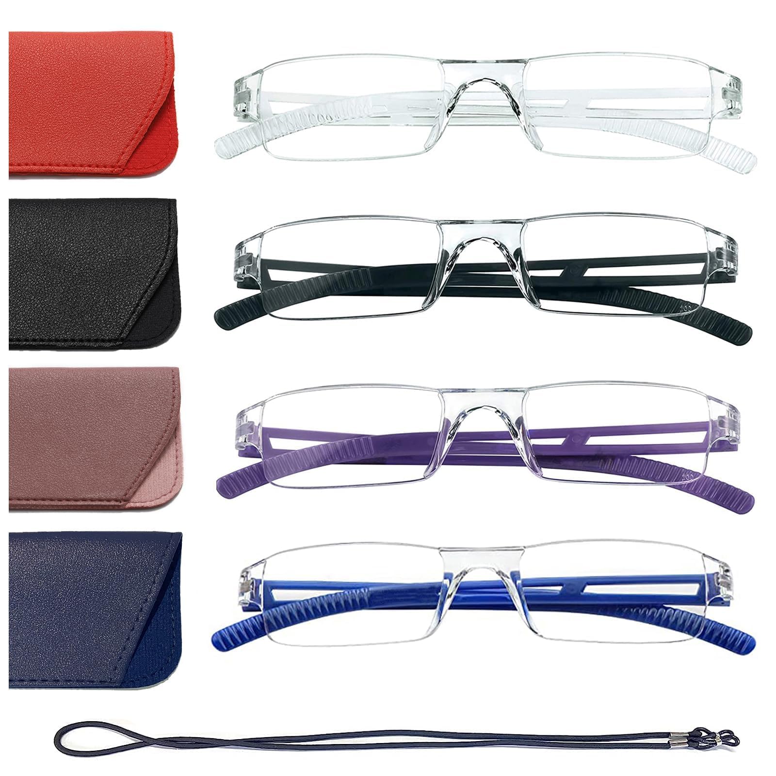 Hubeye Frameless occhiali lettura trasparenti 4 paia 2.0