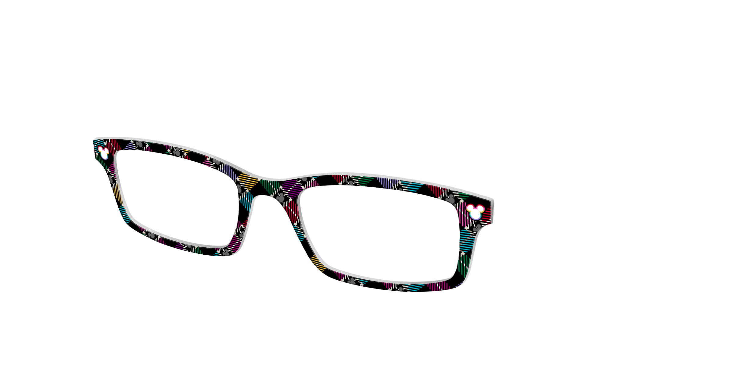 Pair Eyewear Collabs Mickey Plaid top occhiali scozzese DY17