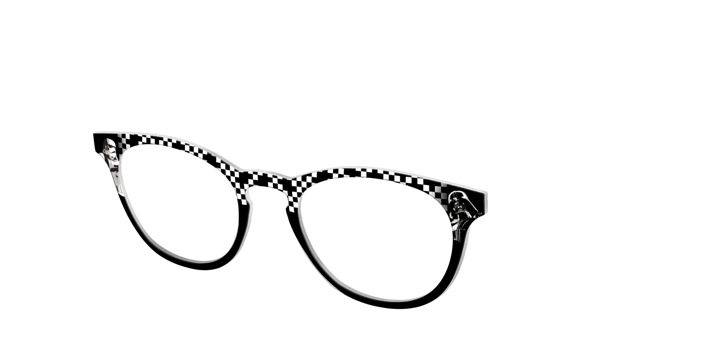 Pair Eyewear Collabs Dark Side Checker Split top Cedro