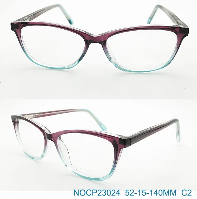Ouyuan NOCP23024 C2 occhiali vista ovali blu bordeaux CP