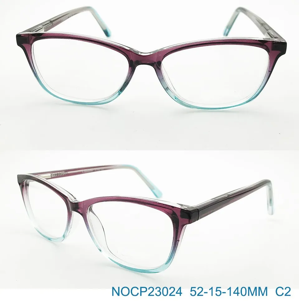 Ouyuan NOCP23024 C2 occhiali vista ovali blu bordeaux CP