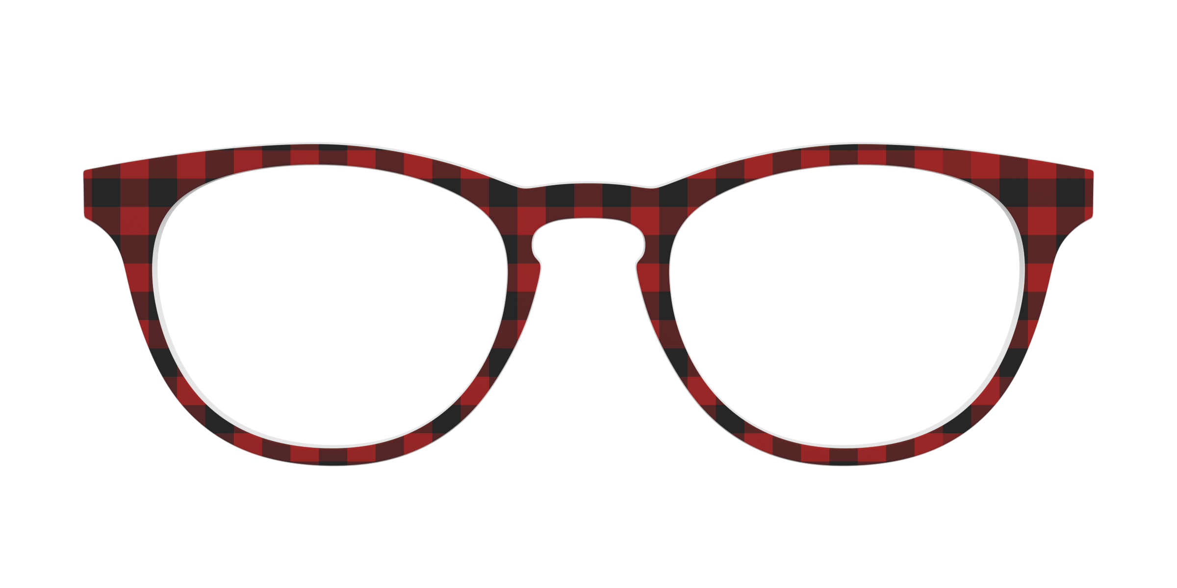 Pair Eyewear Solid Tops Buffalo Plaid Top Occhiali Rosso