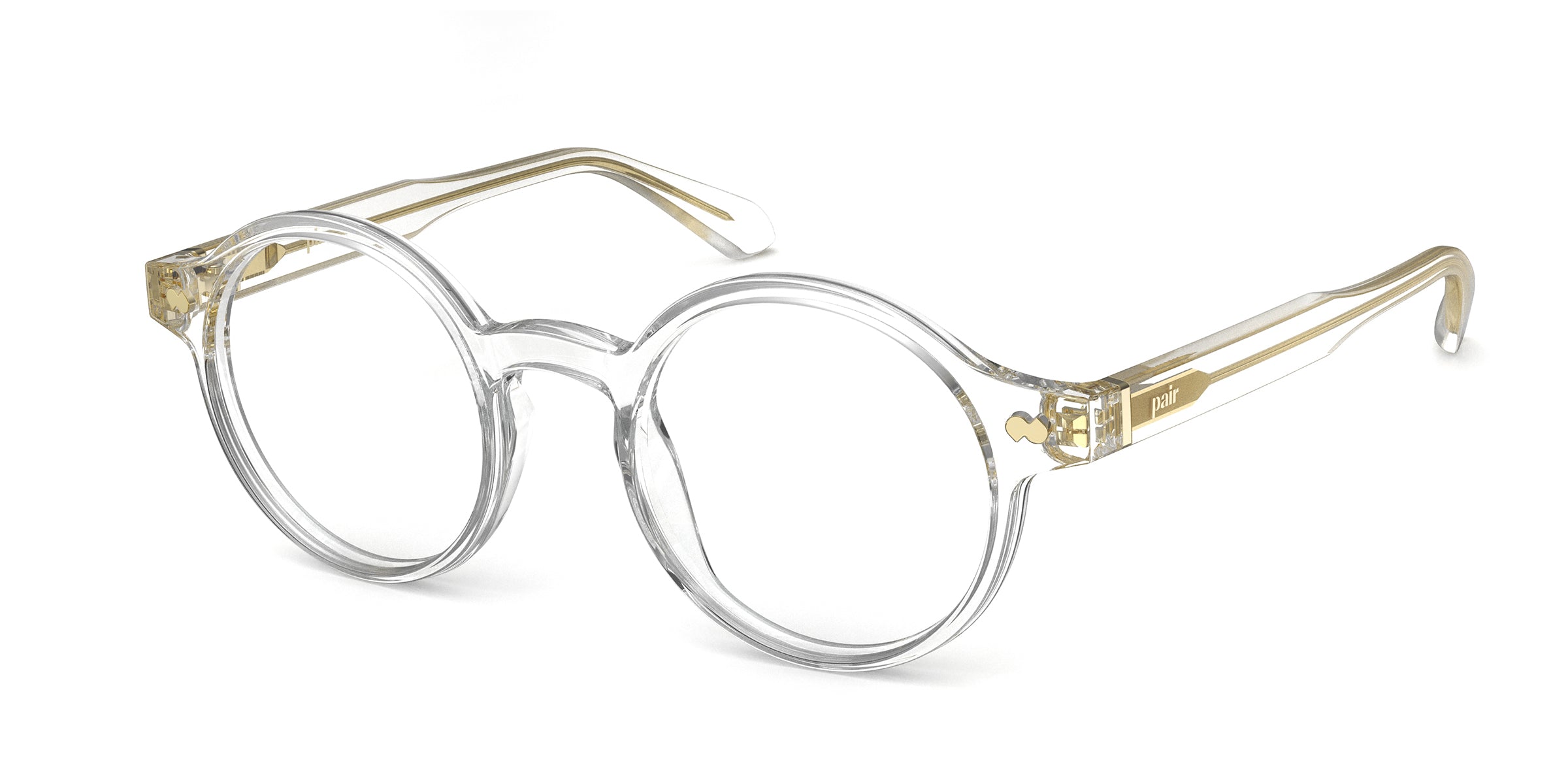 Pair Eyewear Leigh Forte montatura vista Crystal Clear Gold