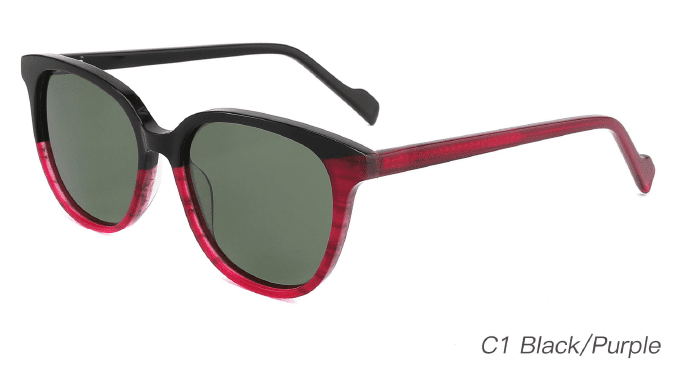 Ouyuan AS00009 occhiali da sole donna acetato colorati