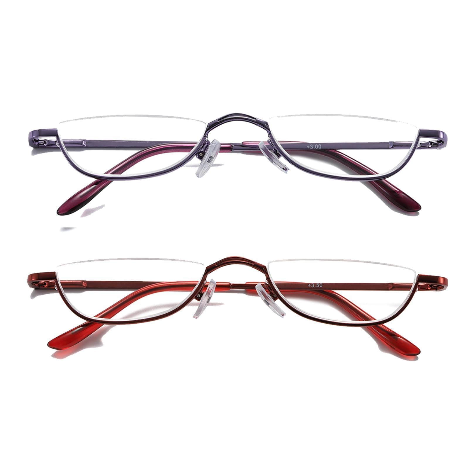 Hubeye Half Moon Reading Glasses mezzaluna 1.5 metallo 2 paia