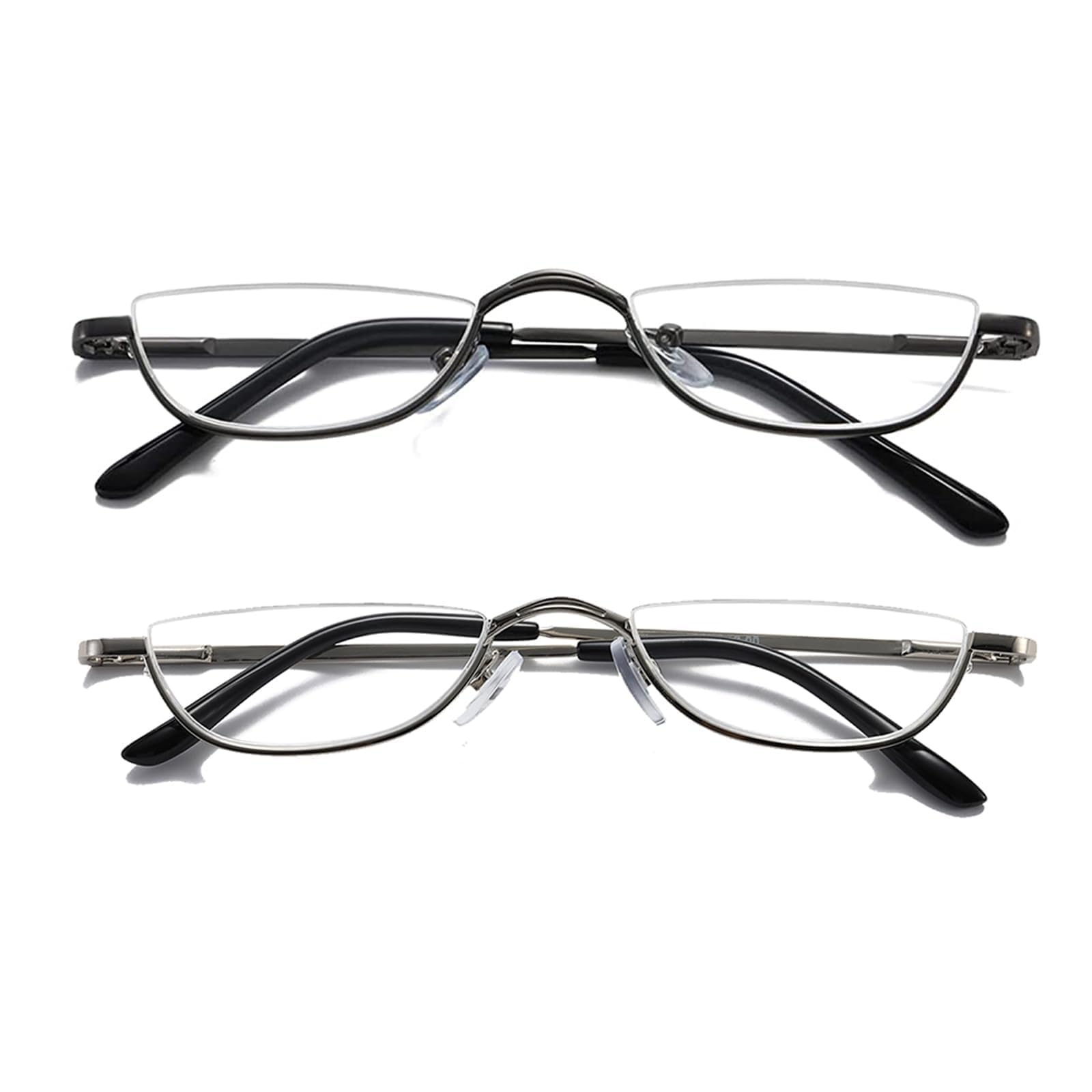 Hubeye Half Moon Reading Glasses mezzaluna 1.5 metallo 2 paia