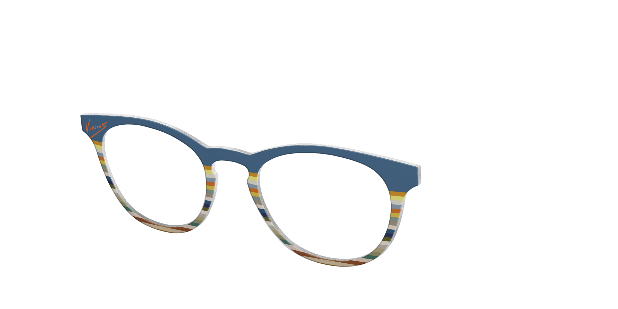 Pair Eyewear Collabs Vincent Stripes top magnetico blu