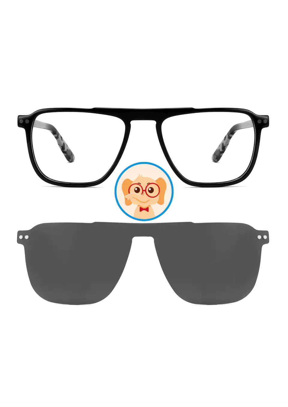Ouyuan TAK9040 set occhiali clip-on bimbo acetato
