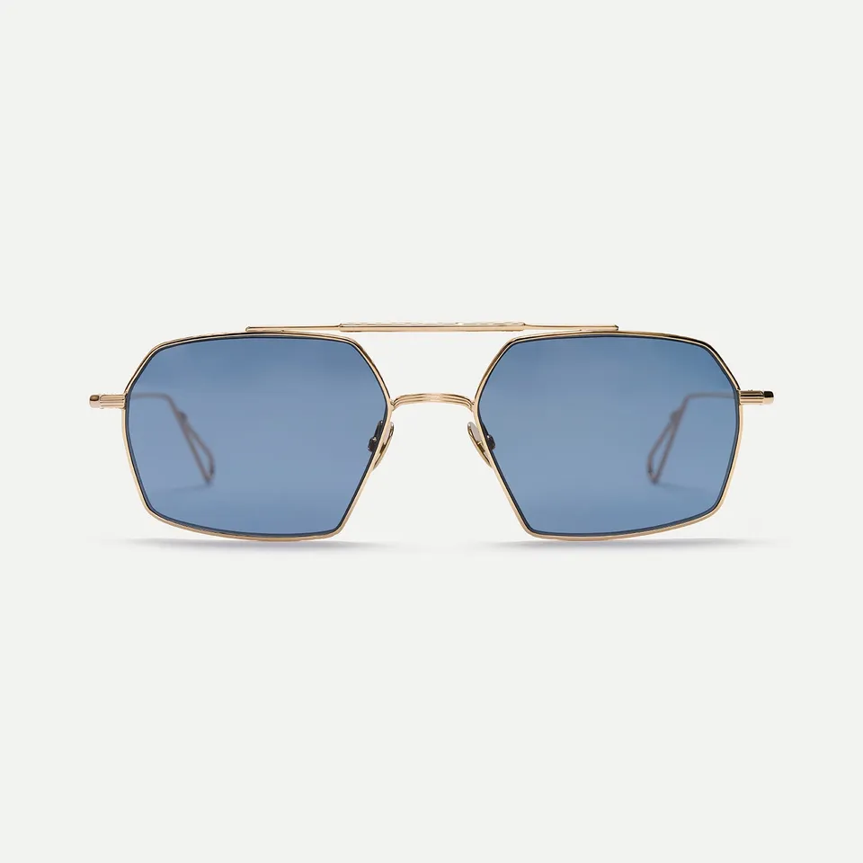 AHLEM Haussmann Occhiali da Sole Champagne / Blue Aviatore