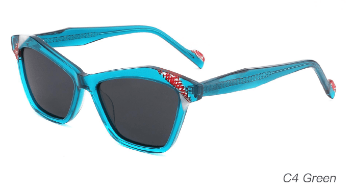 Ouyuan AS00007 occhiali da sole donna geometrici acetato colorato