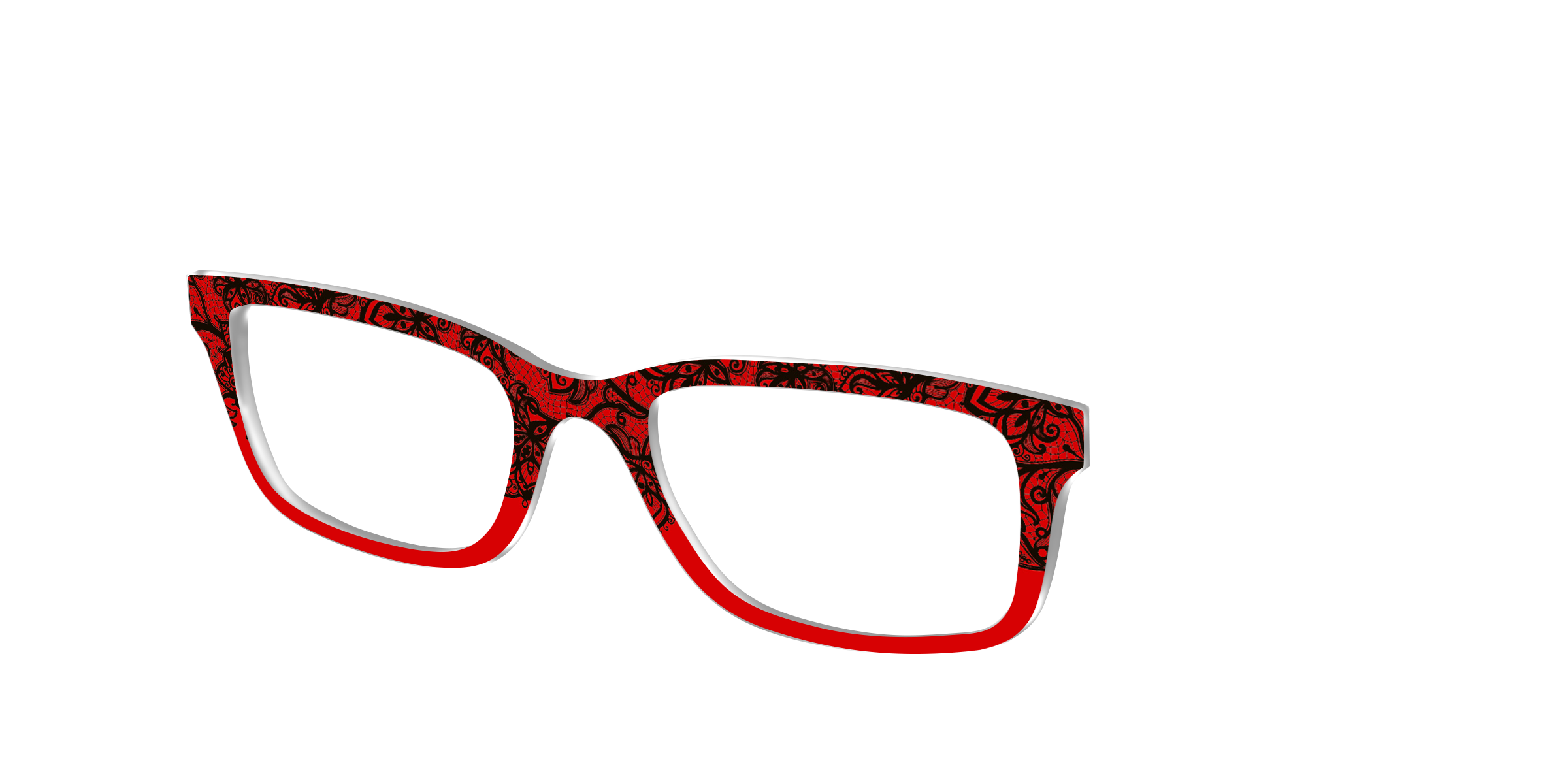 Pair Eyewear Design Tops Blood Red Lace Split top magnetico rosso