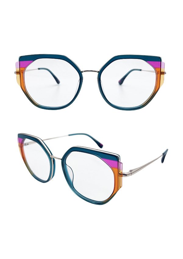 Ouyuan NOM24034 occhiali da sole metallo cat-eye retro 53-17-140