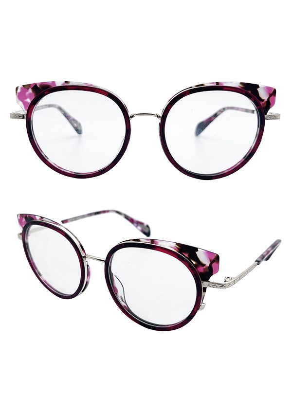 Ouyuan NOM24045 montatura occhiali metallo cat eye 50-18-135