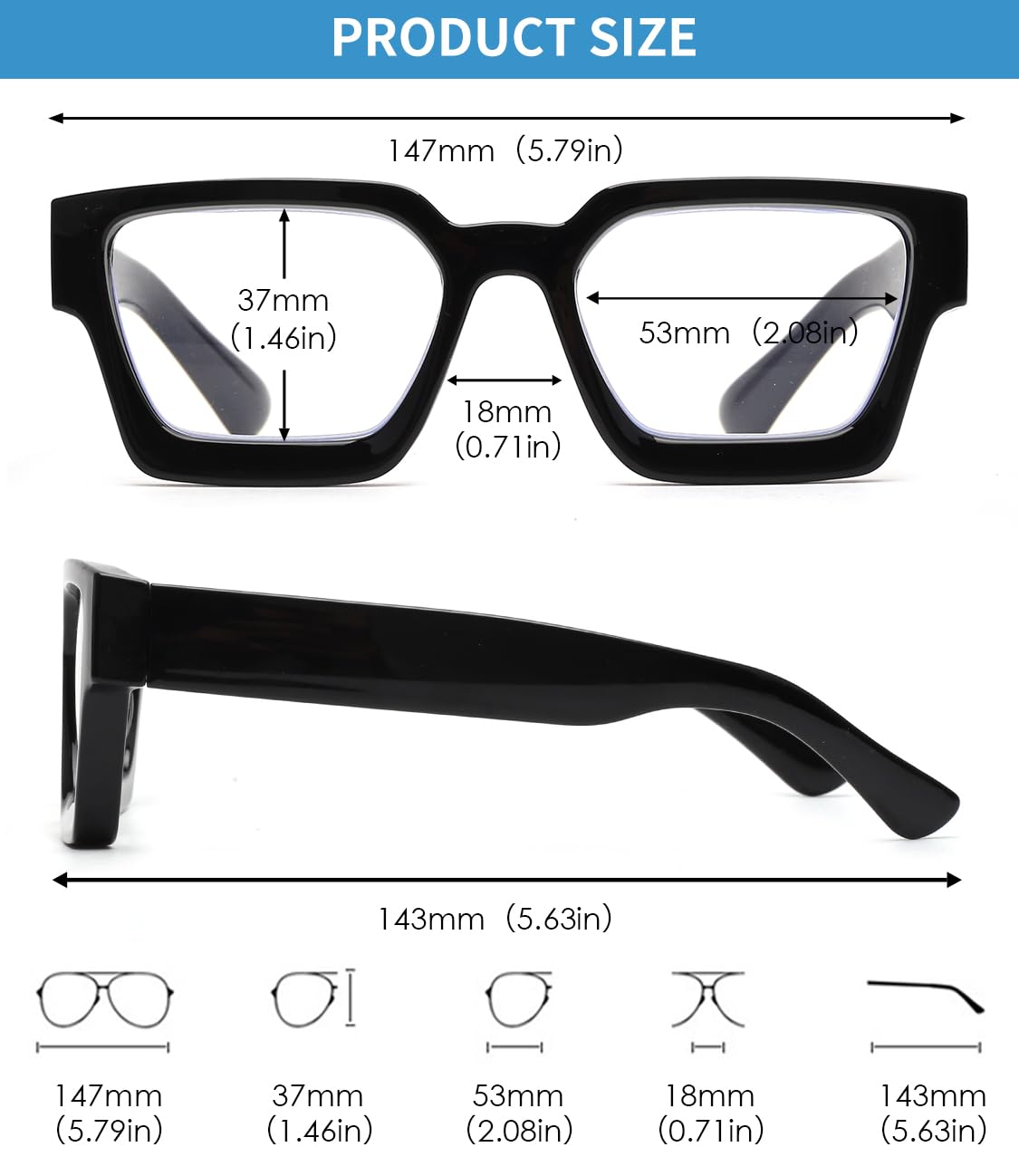 JM Occhiali da Lettura quadrati 3 pack misti nero tartaruga +2.00