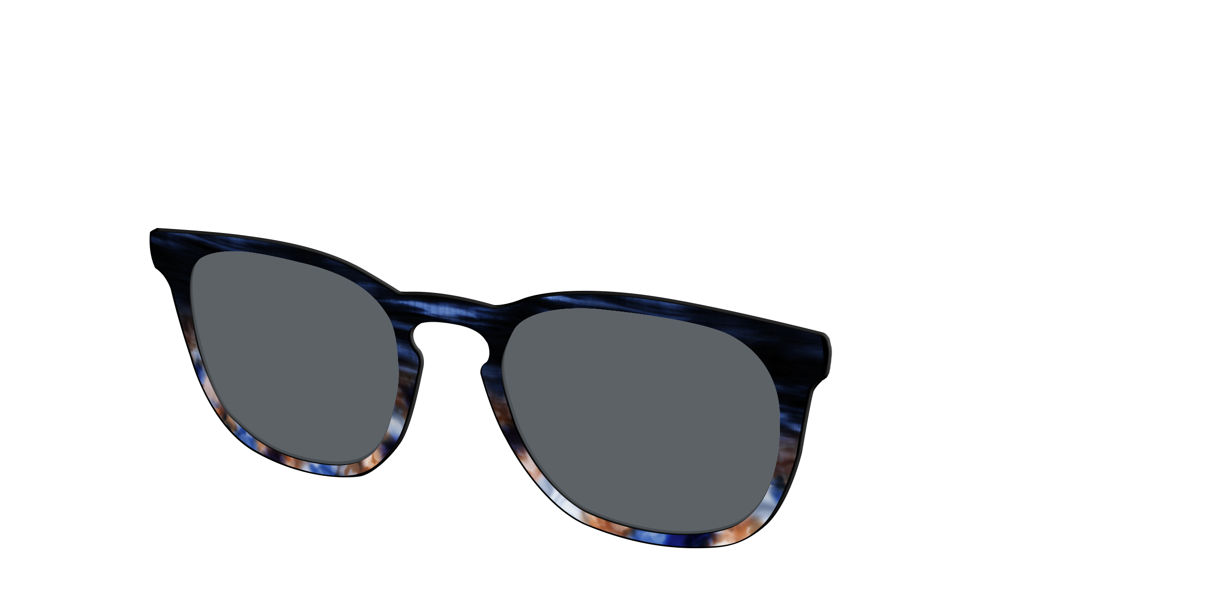 Pair Eyewear Sun Tops Polarized Blue Horn Tortoise clip sole