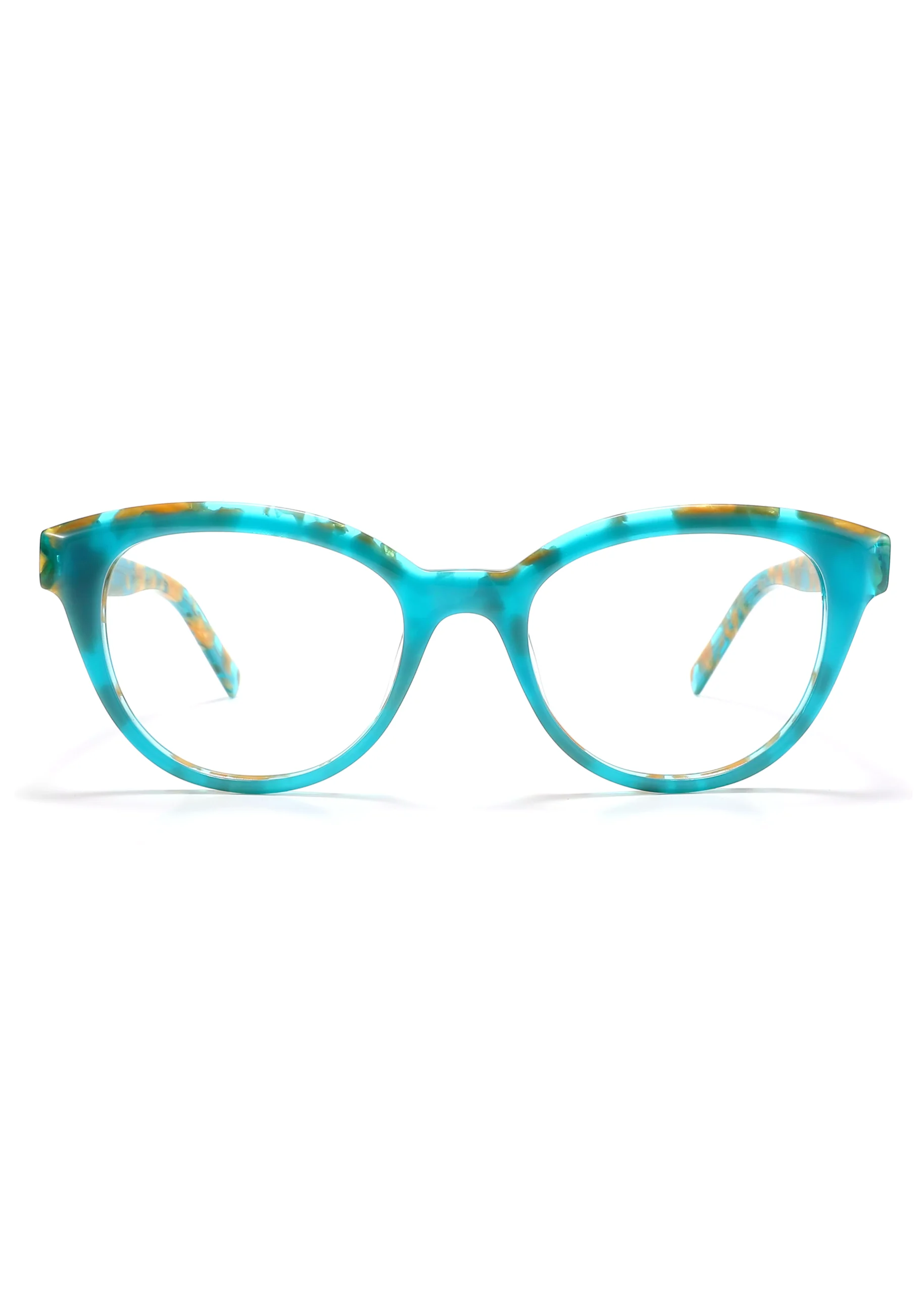 Ouyuan YD1237 montatura donna cat-eye ciano glamour