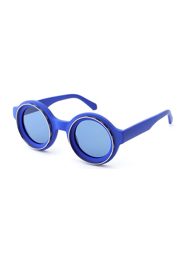 Ouyuan OYMB1494S occhiali da sole rotondi acetato bicolore