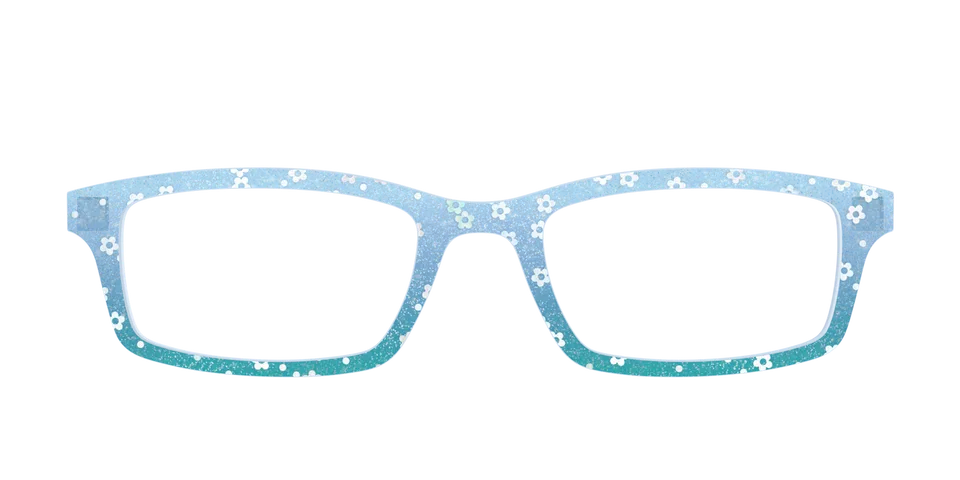 Pair Design Tops Sky Blue Crystal Daisy topper Cedro glitter