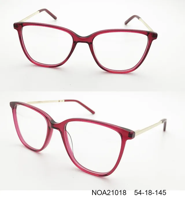 Ouyuan NOA21018 montatura occhiali rosso melograno acetato