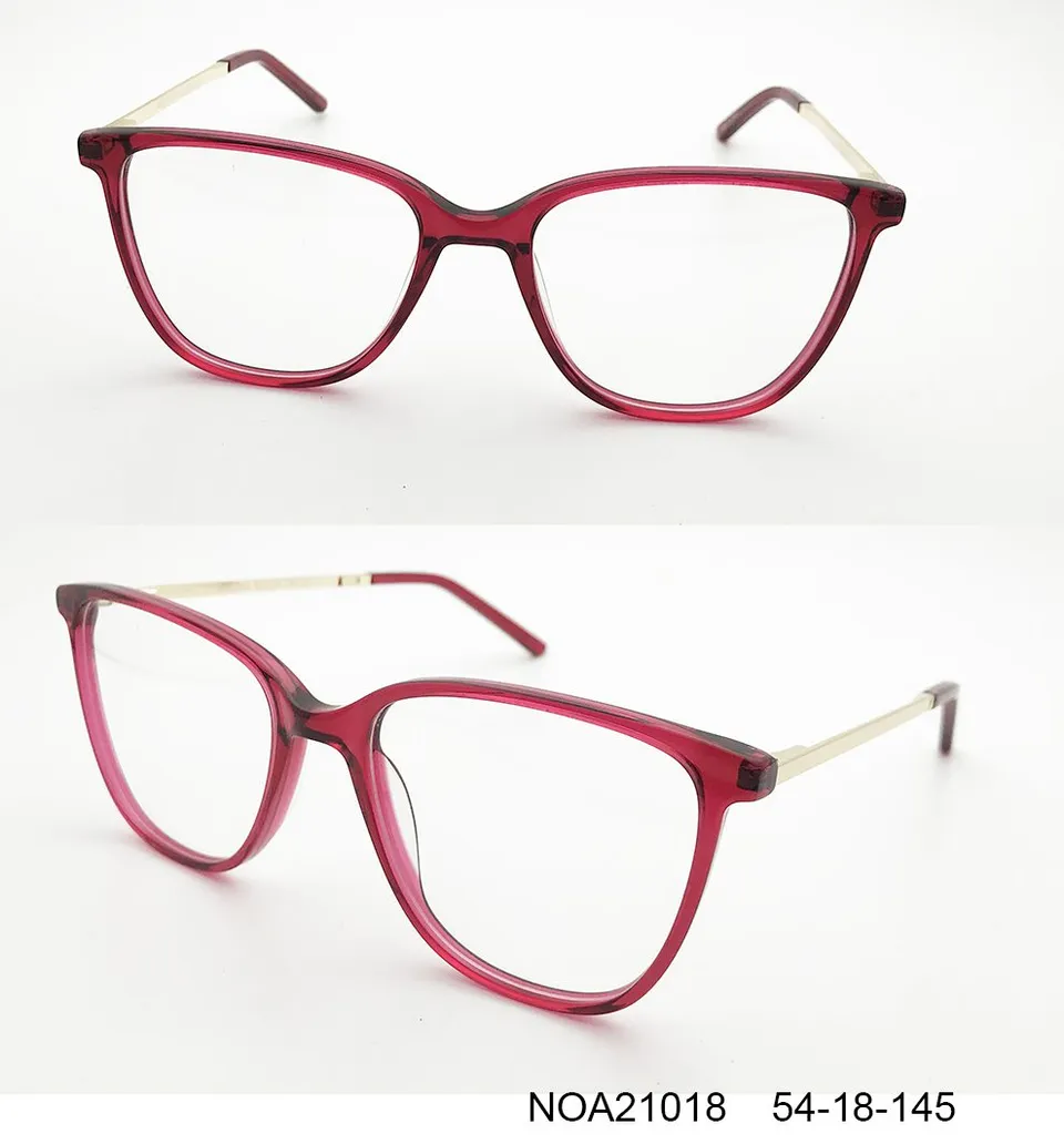 Ouyuan NOA21018 montatura occhiali rosso melograno acetato
