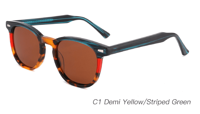 Ouyuan Sunglasses AS00014 occhiali da sole rotondi multicolore