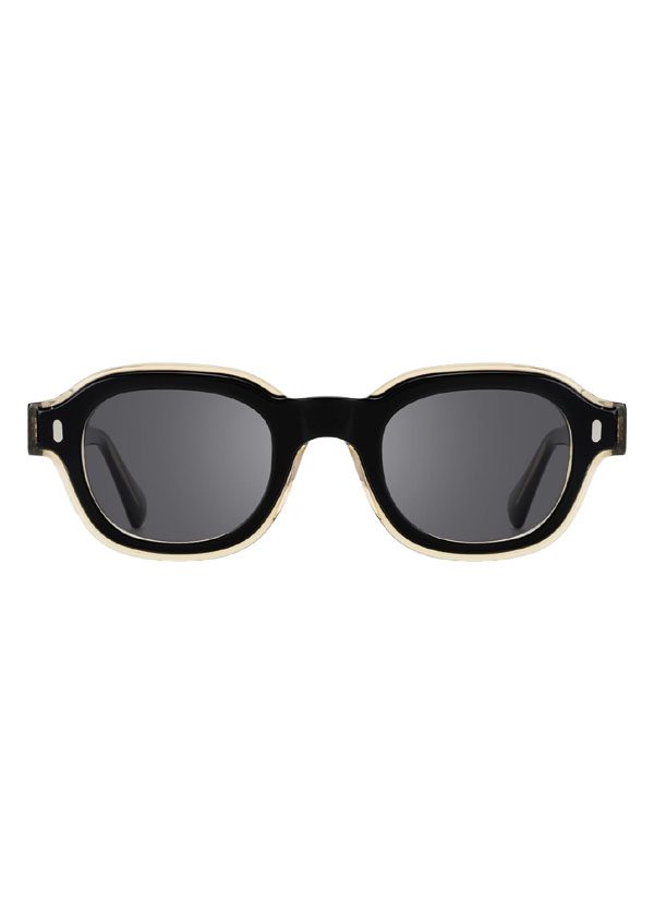 Ouyuan 2196S occhiali da sole ovali acetato bicolore nero marrone