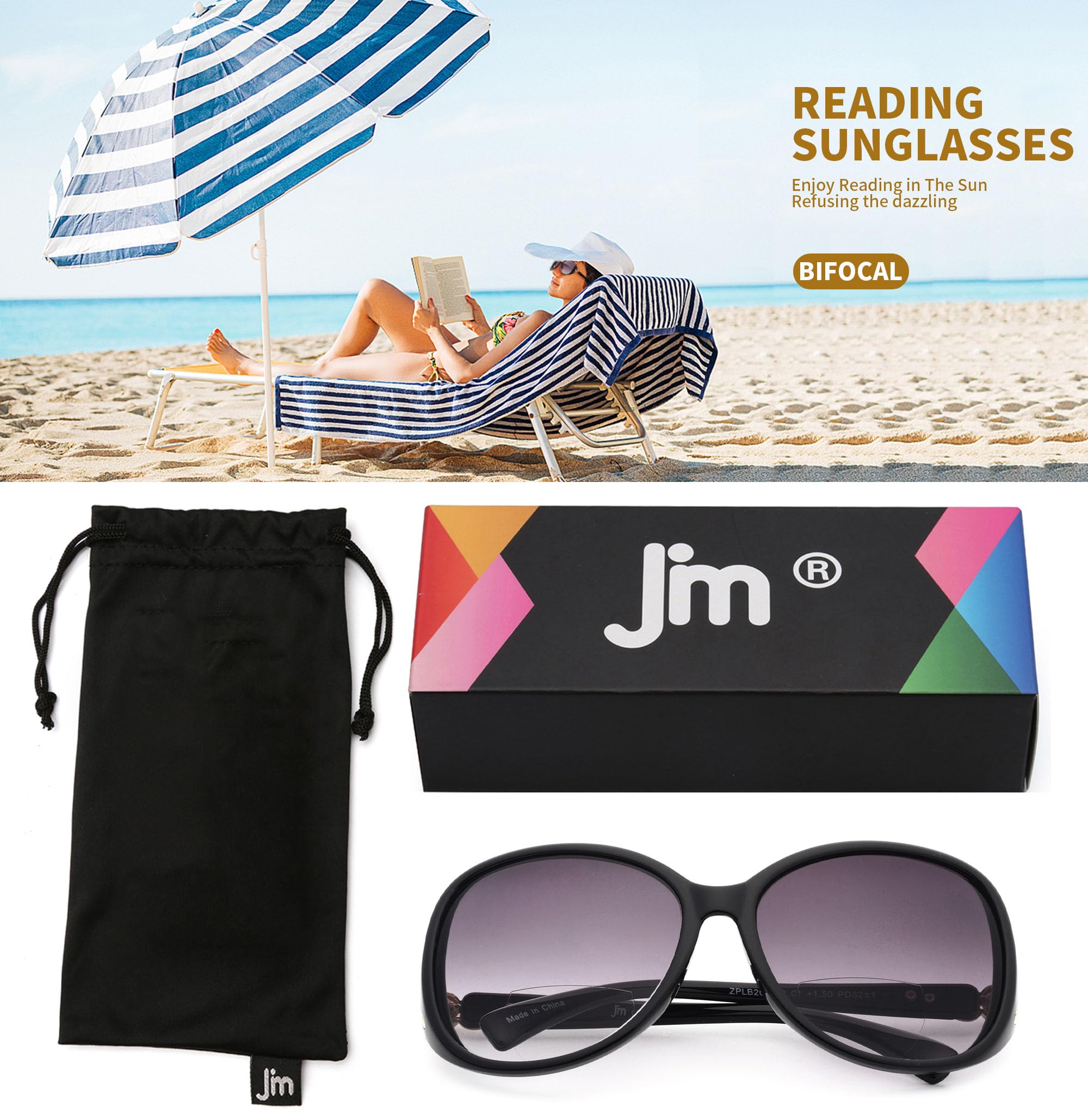 JM Occhiali da Sole da Lettura lenti sfumate 2.0 sole lettura 2 paia