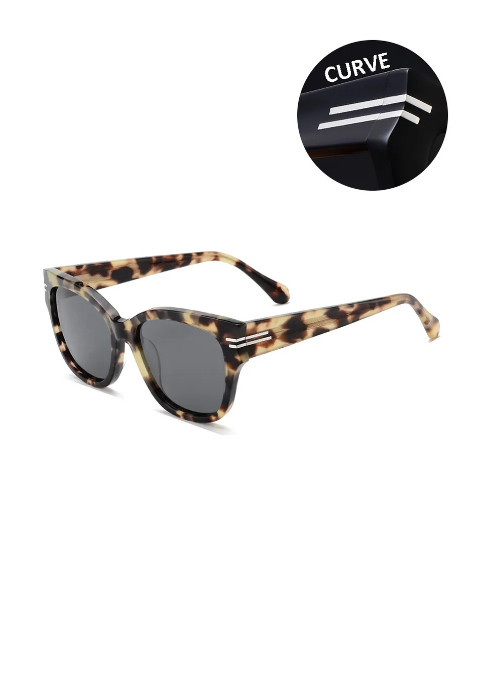 Ouyuan Eyewear Sunglasses 006205 occhiali da sole neri polarizzati UV400