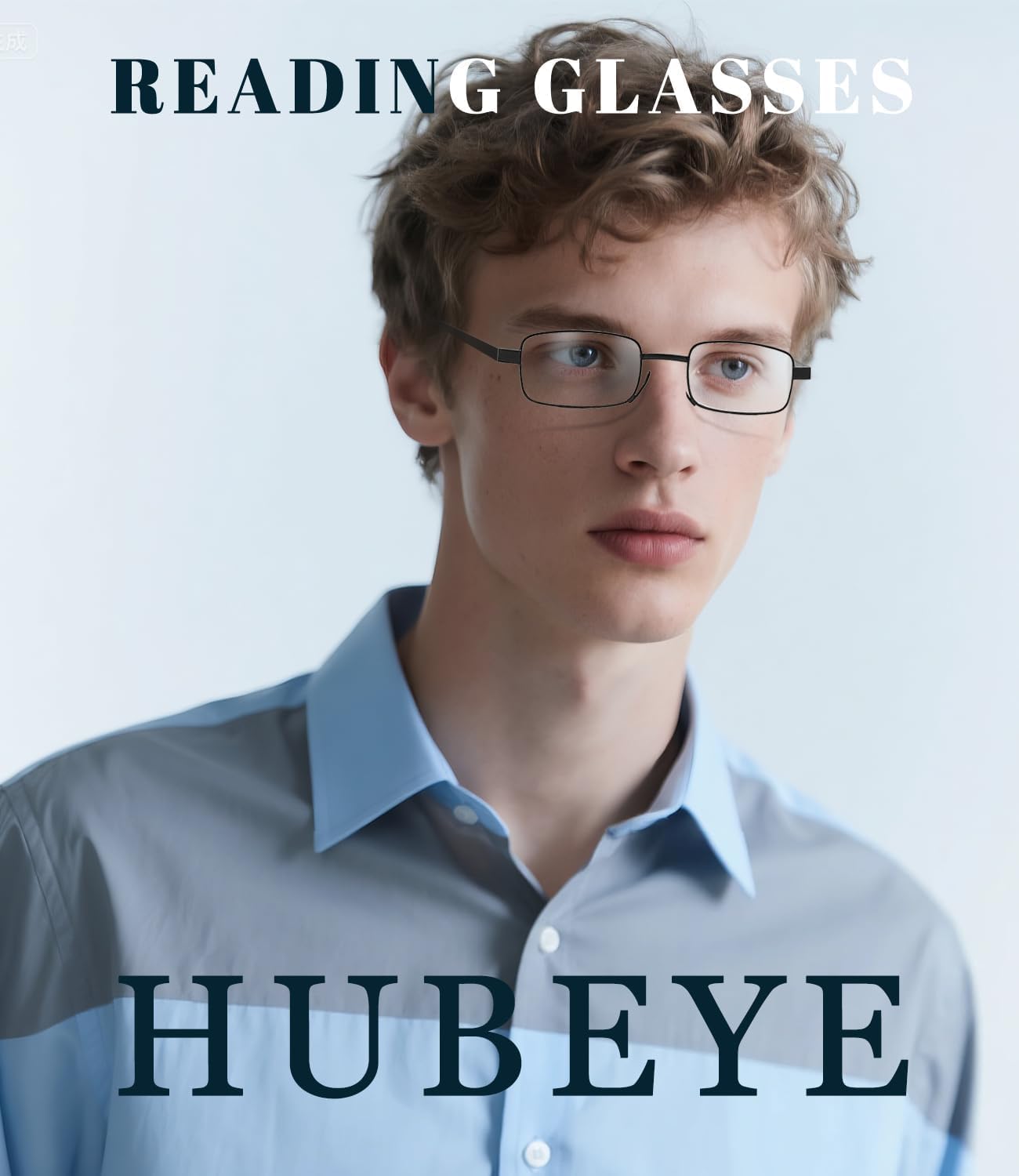 Hubeye Metal Square Occhiali da Lettura Metallo Anti Luce Blu