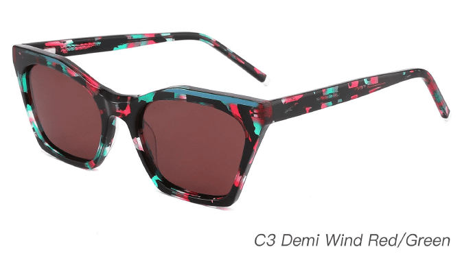 Ouyuan AS00011 occhiali da sole quadrati donna acetato colorati