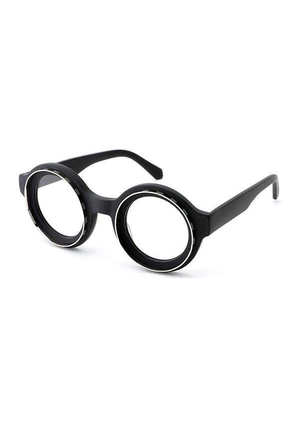 Ouyuan OYMB1494A montatura occhiali vista tonda acetato nera