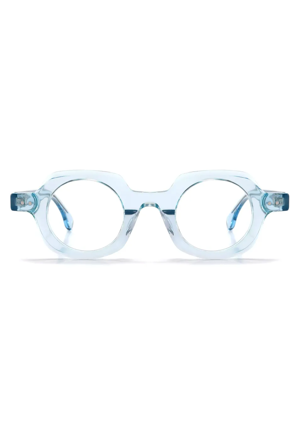 Ouyuan FG1582 montatura occhiali tonda spessa nera