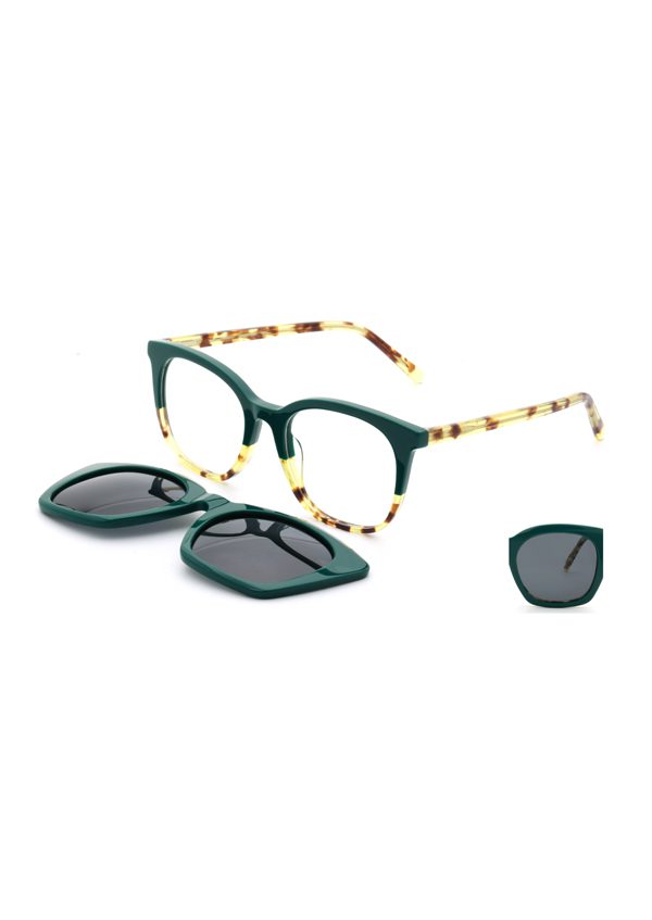 Ouyuan Clip Ons G5701 clip on donna acetato grigio scuro