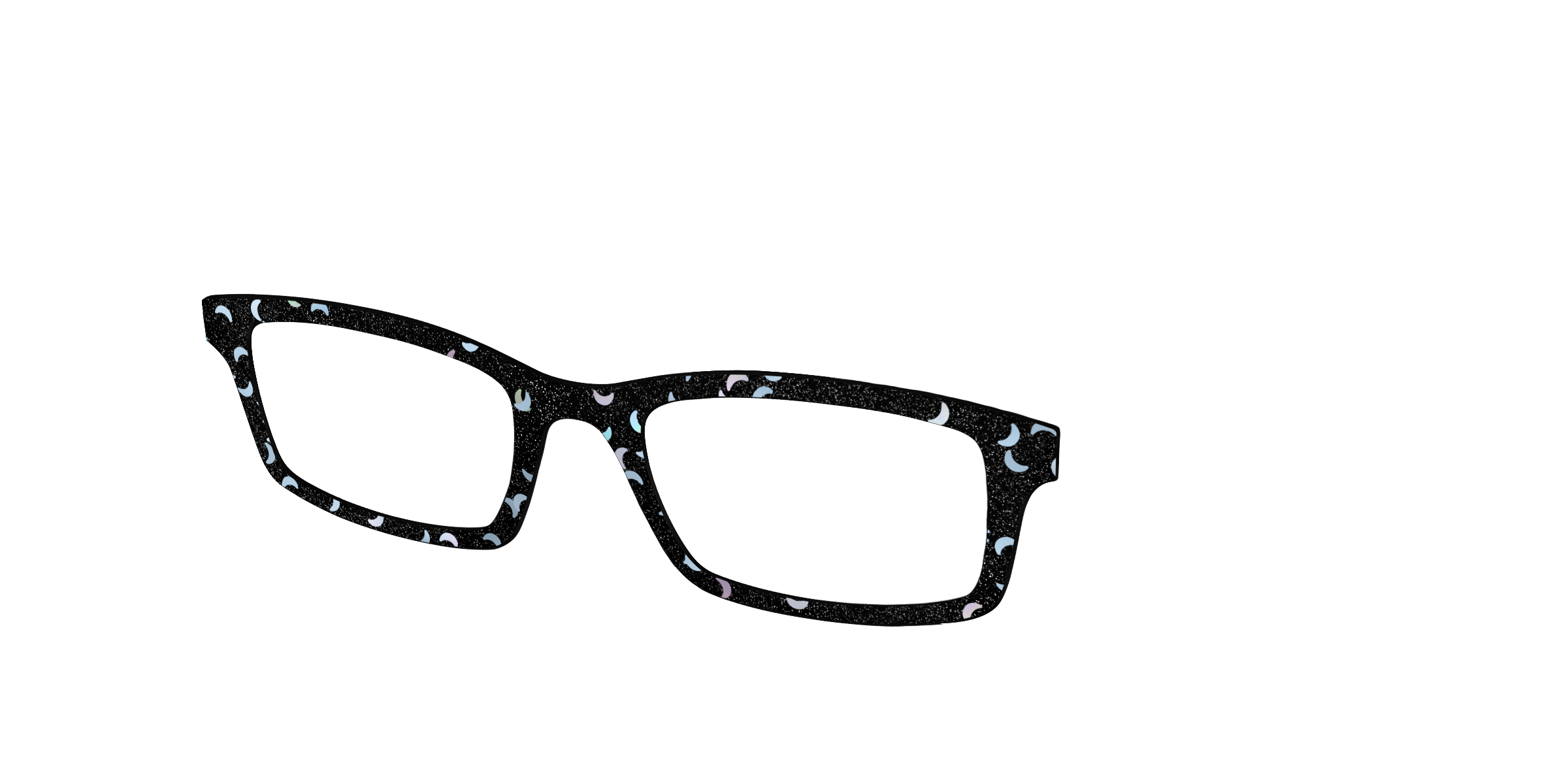 Pair Eyewear Design Tops Black Crescent Glitter top 400