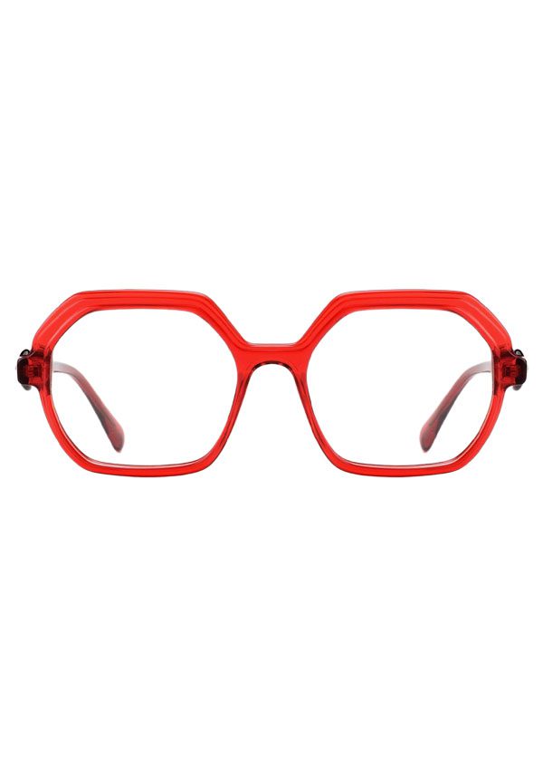 Ouyuan Glasses Frames 2205 montatura esagonale rossa