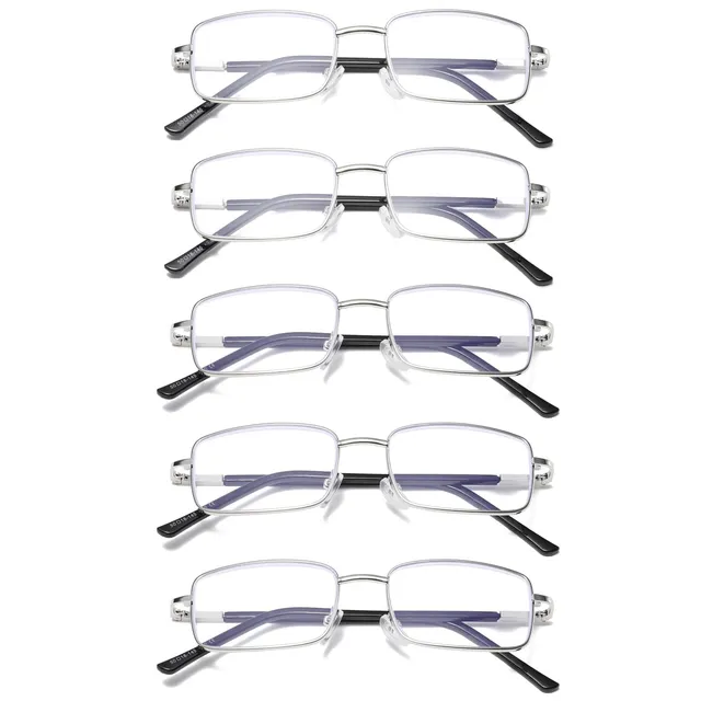 Hubeye Metal Square Frame Occhiali da Lettura 1.5 Anti Luce Blu